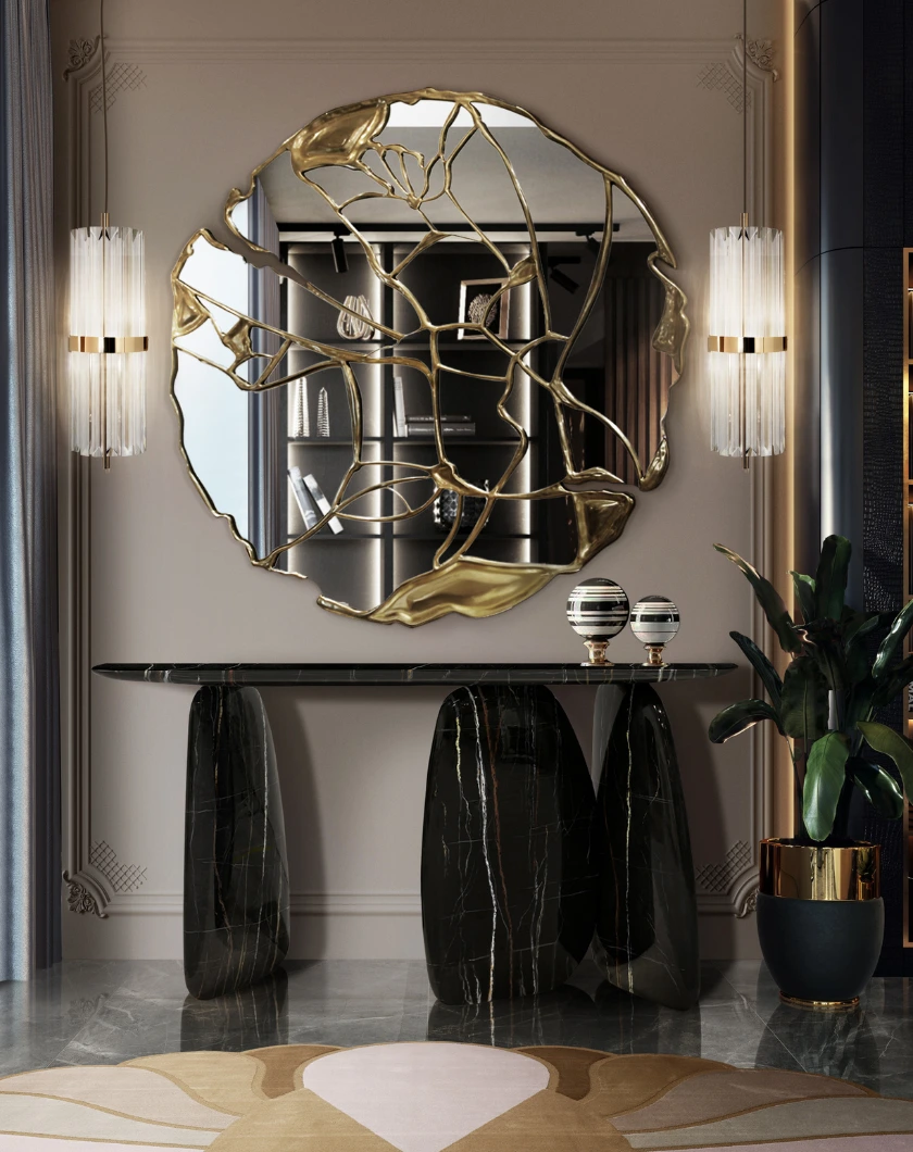 A Glimpse of Russian Luxury: Marble and Gold in a Modern Interior